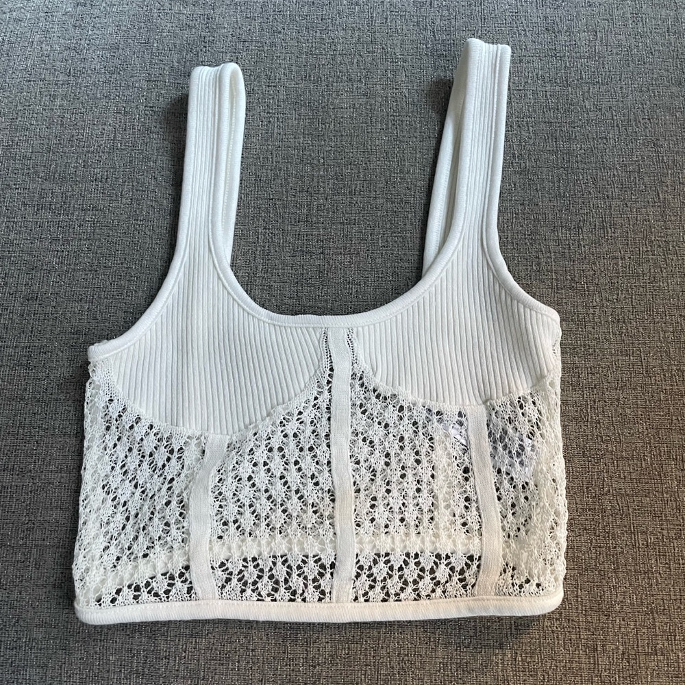 Zara white bustier style crop top